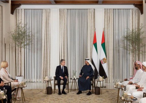 رئيس الدولة وبلينكن يبحثان توفير الحماية للمدنيين وفتح ممرات إنسانية عاجلة إلى غزة